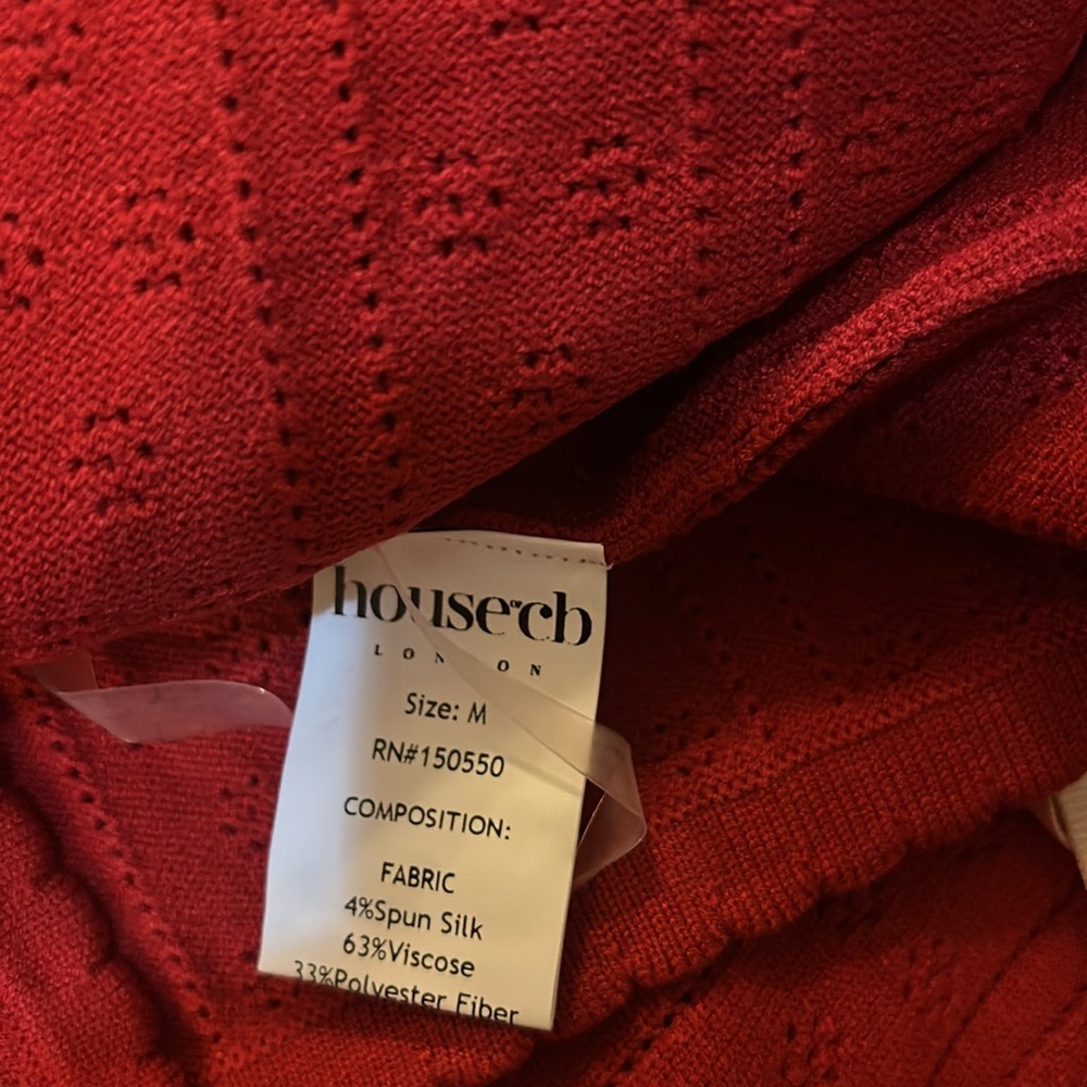 House of CB Perla Tie Front Pointelle Crop Cardigan size M - Picture 6 of 7